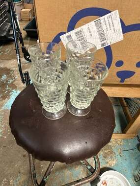 Vintage Tiara Exclusives Indiana Glass Honeycomb Footed Ice Tea Tumblers